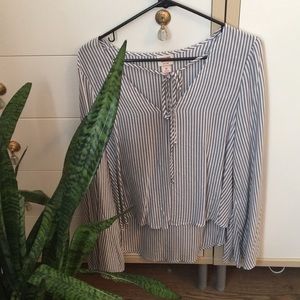 Striped fashion top, summer tunic blouse